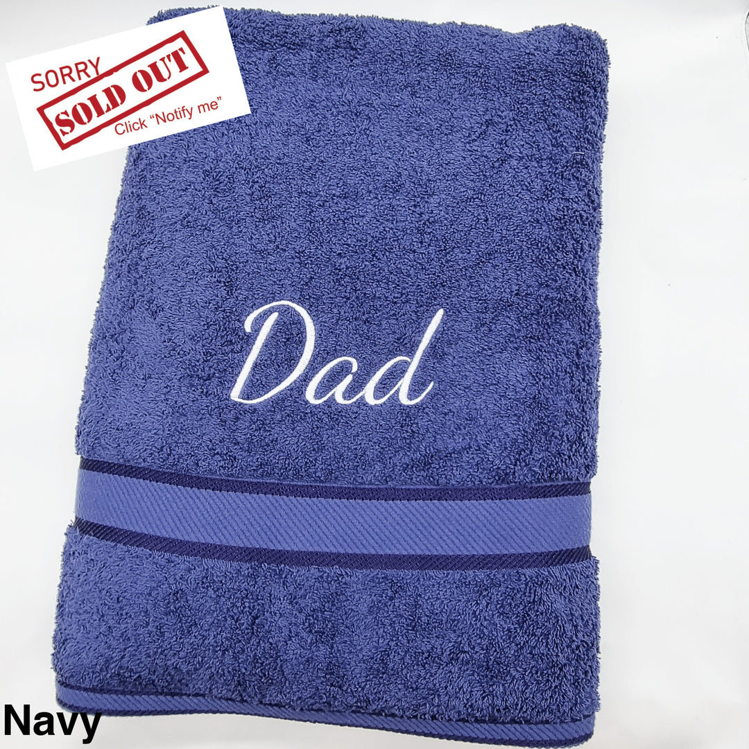 Personalised Bath Sheet Navy Towels & Washcloths