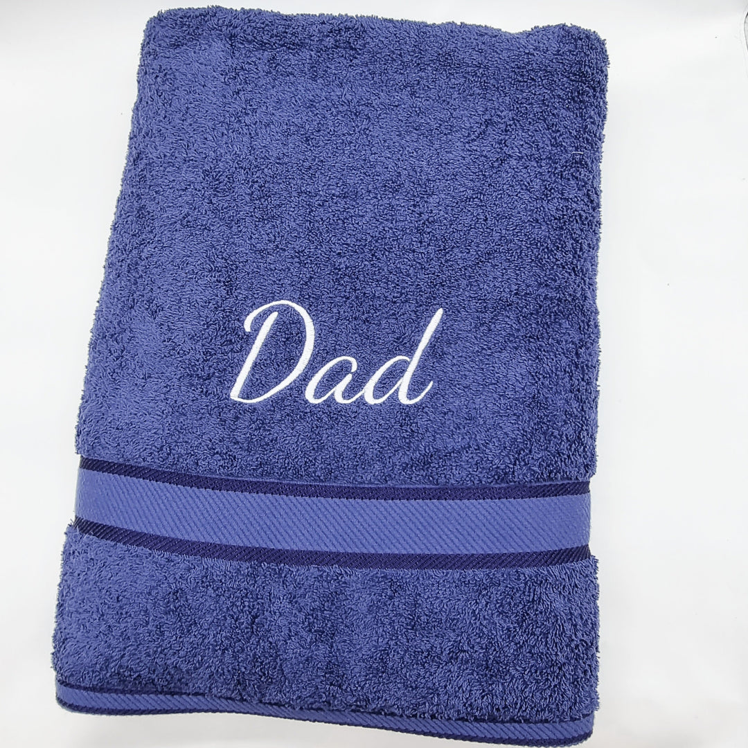 Personalised Bath Sheet Navy Towels & Washcloths