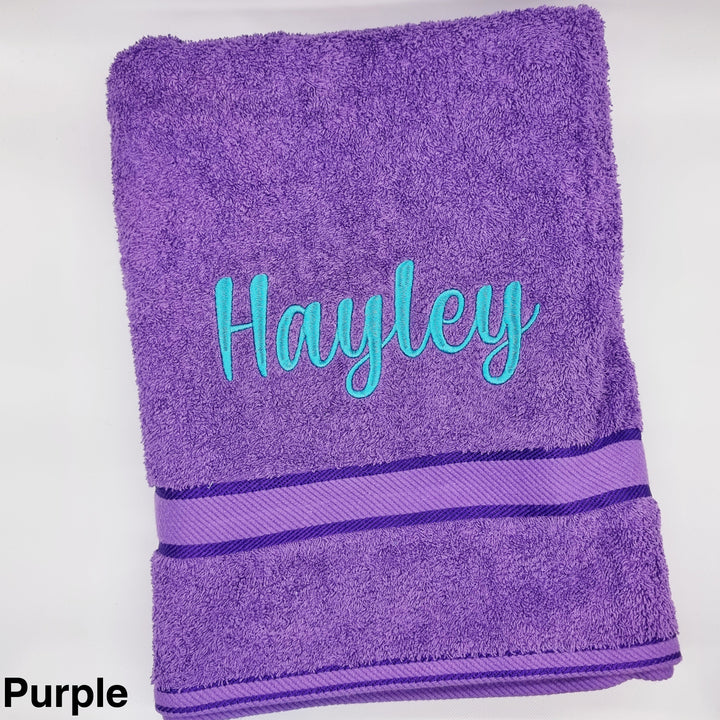 Personalised Bath Sheet Purple Towels & Washcloths