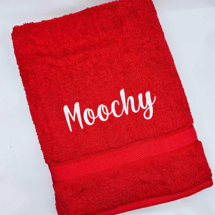 Personalised Kingtex Bath Sheet Red Towels & Washcloths