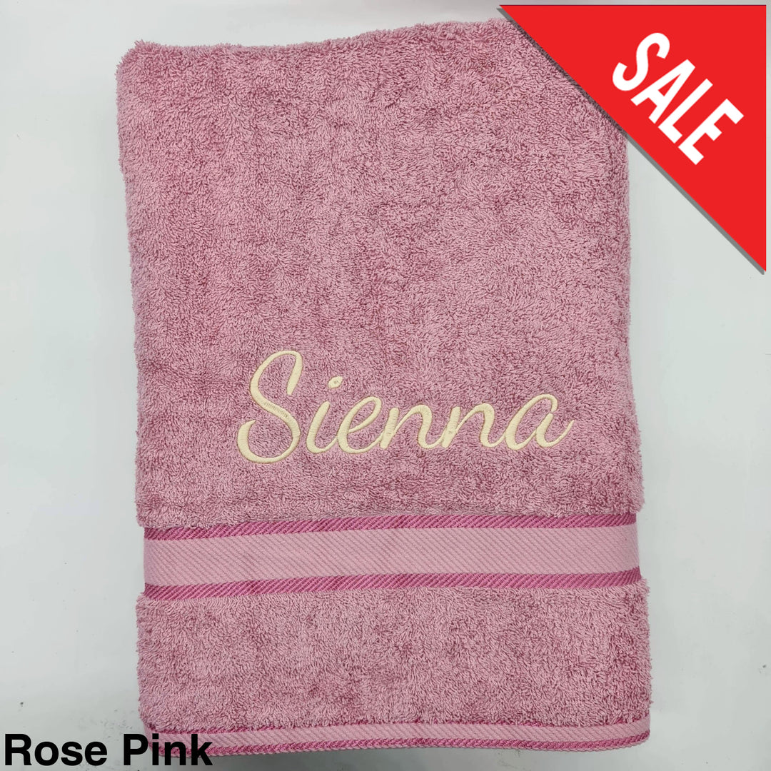Personalised Bath Sheet Rose Pink