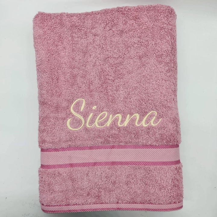 Personalised Bath Sheet Rose Pink