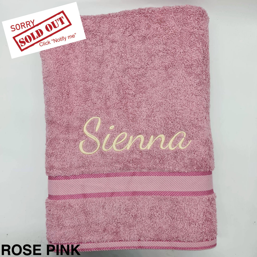 Personalised Bath Sheet Rose Pink