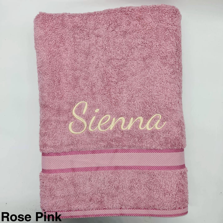 Personalised Bath Sheet Rose Pink
