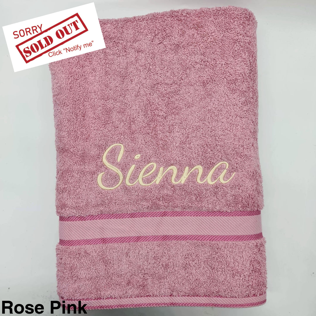 Personalised Bath Sheet Rose Pink