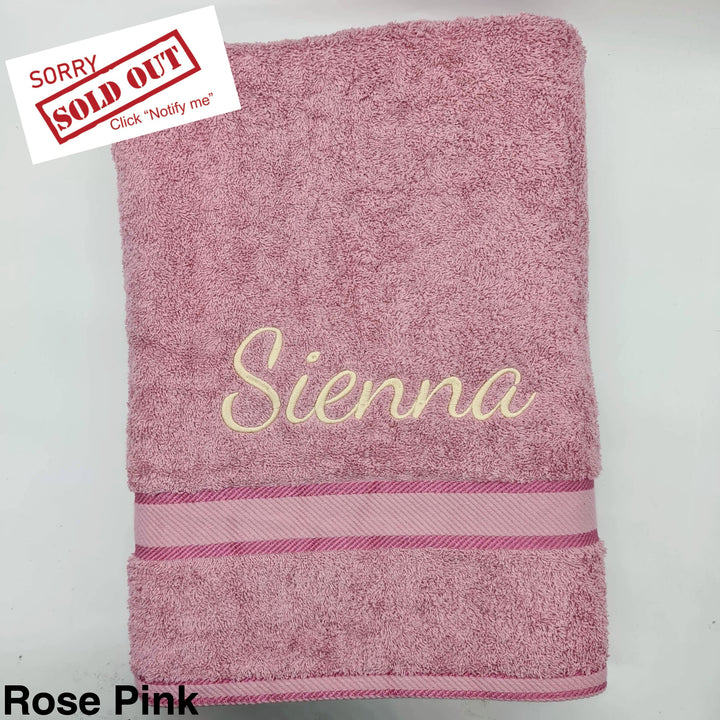 Personalised Bath Sheet Rose Pink