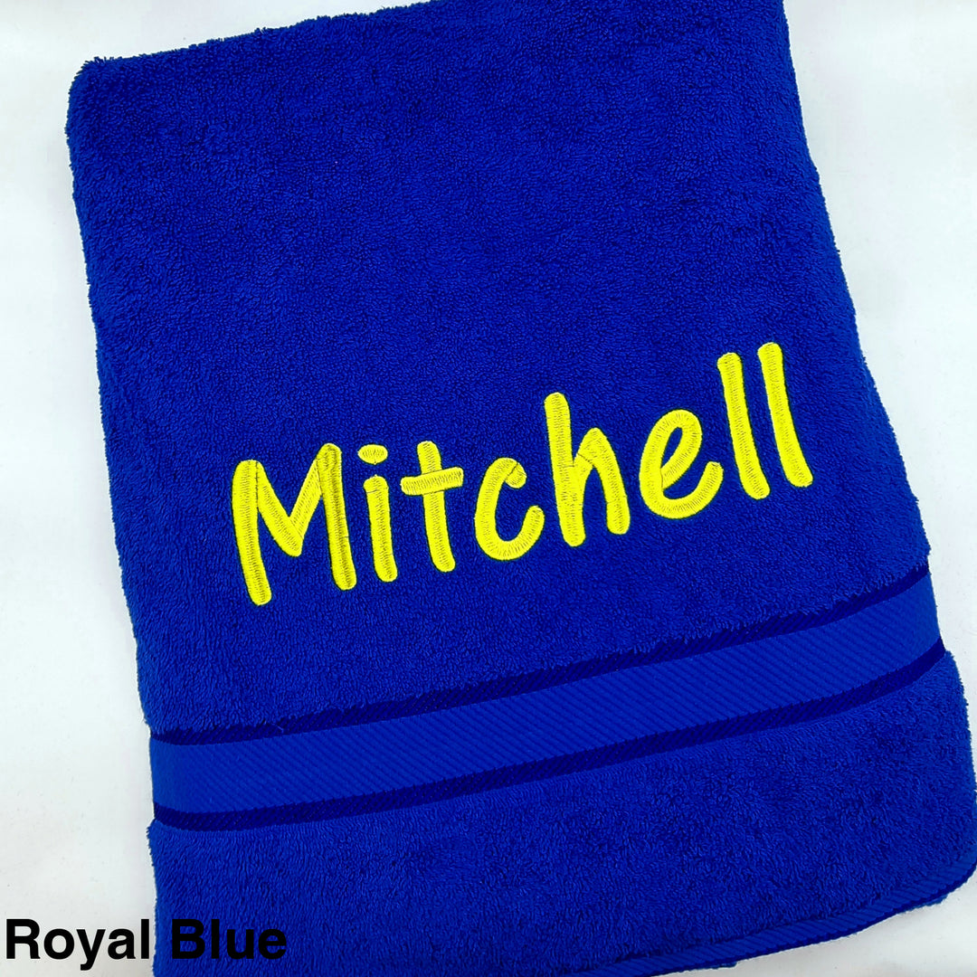 Personalised Bath Sheet Royal Blue Towels & Washcloths