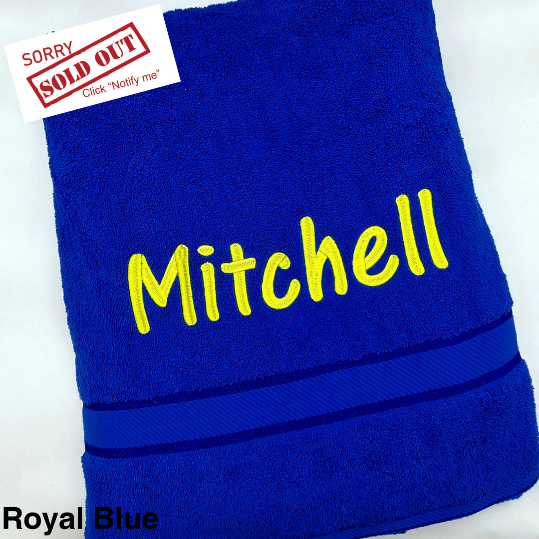 Personalised Bath Sheet Royal Blue Towels & Washcloths