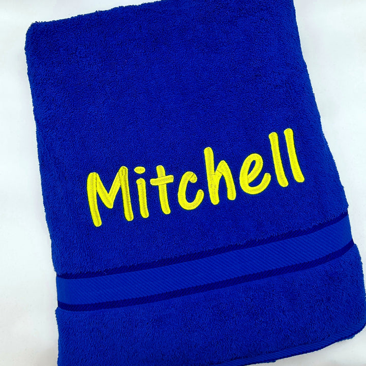 Personalised Bath Sheet Royal Blue Towels & Washcloths