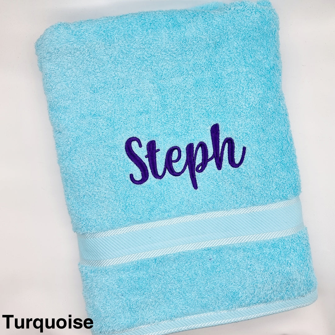Personalised Bath Sheet Turquoise Towels & Washcloths