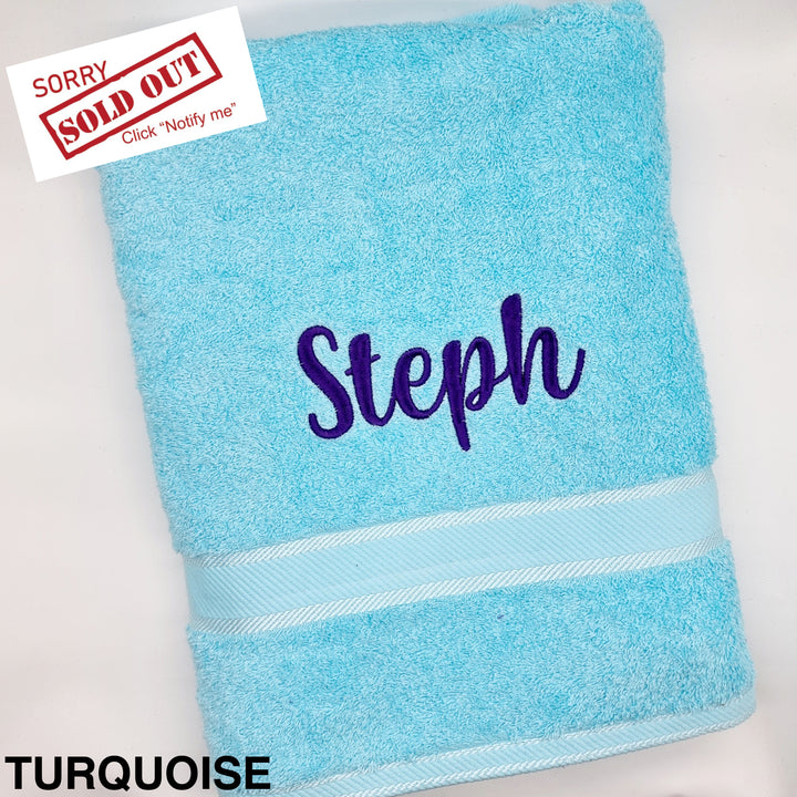 Personalised Bath Sheet Turquoise Towels & Washcloths