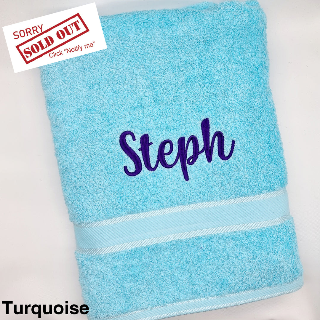 Personalised Bath Sheet Turquoise Towels & Washcloths