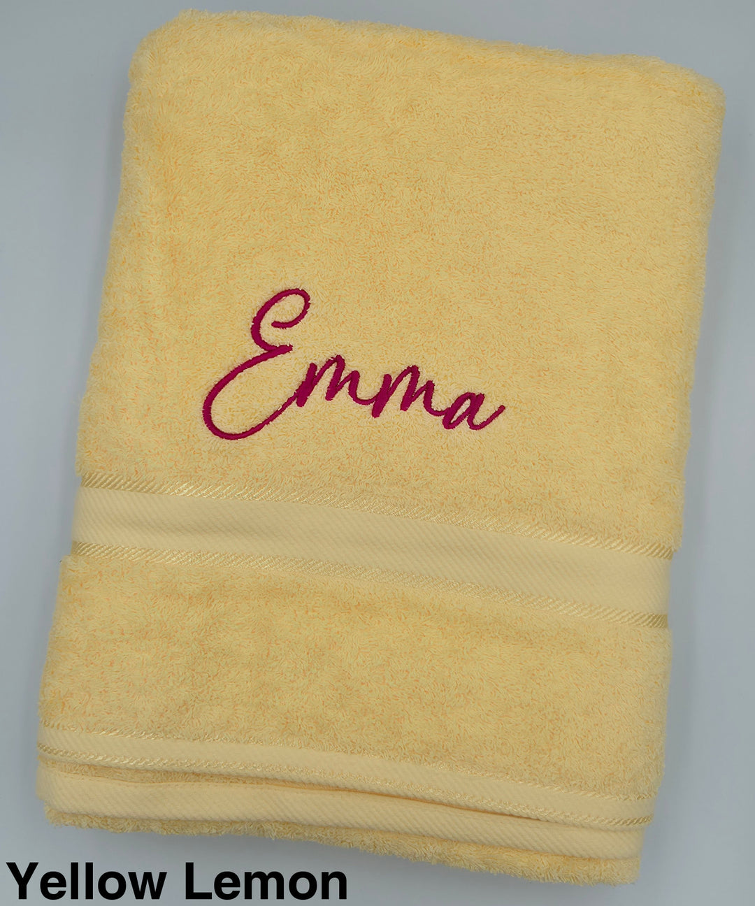 Personalised Kingtex Bath Sheet Yellow Lemon Bath Towels & Washcloths