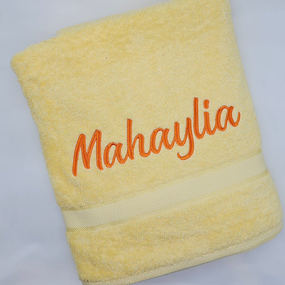 Personalised Kingtex Bath Sheet Yellow Lemon Towels & Washcloths