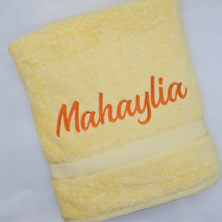 Personalised Kingtex Bath Sheet Yellow Lemon Towels & Washcloths