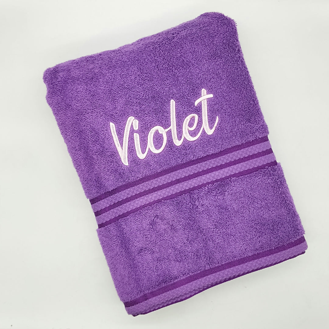 Personalised Bath Towel Purple