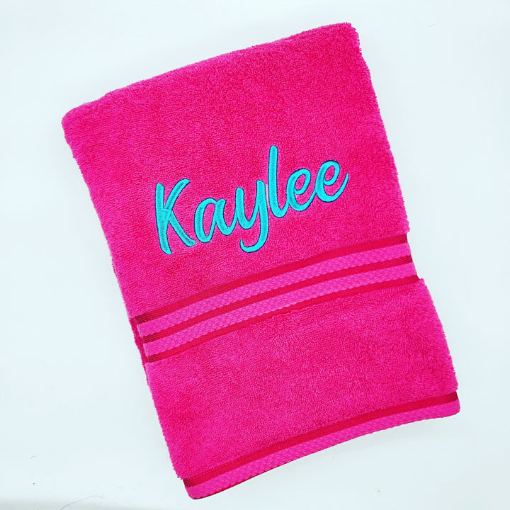 Personalised Bath Towel Fuschia