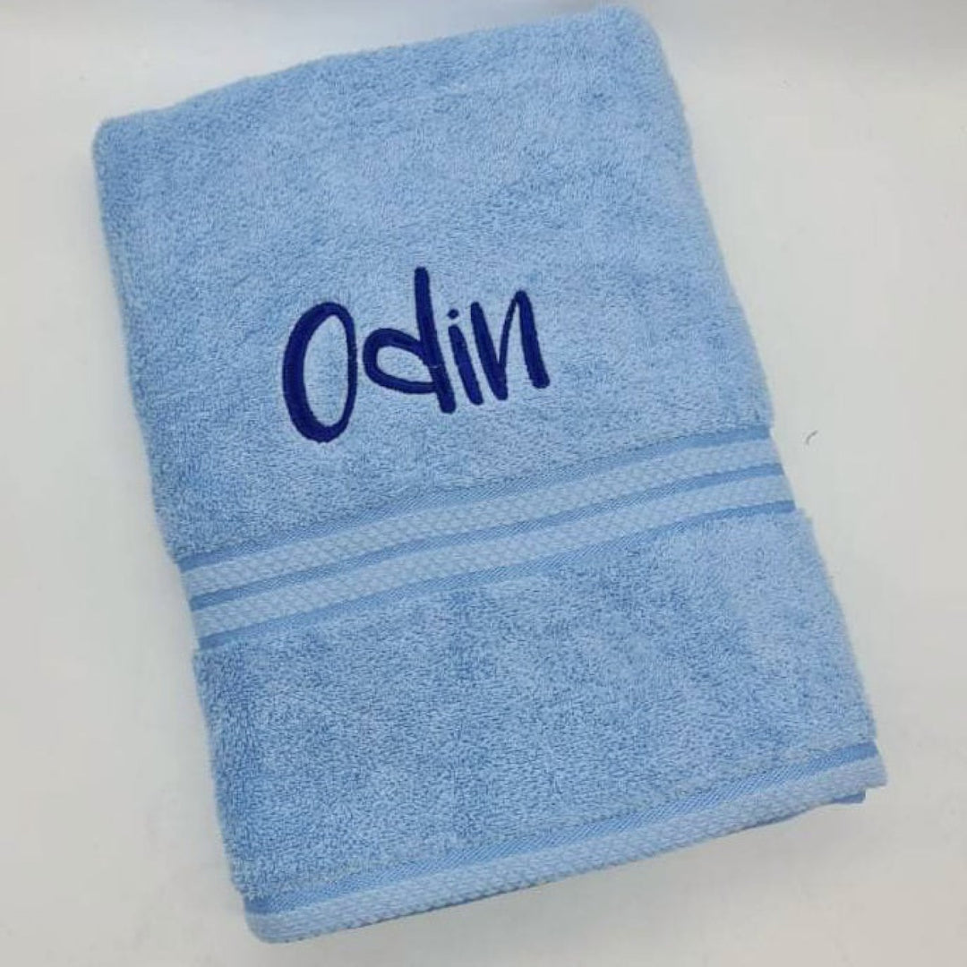 Personalised Bath Towel Baby Blue