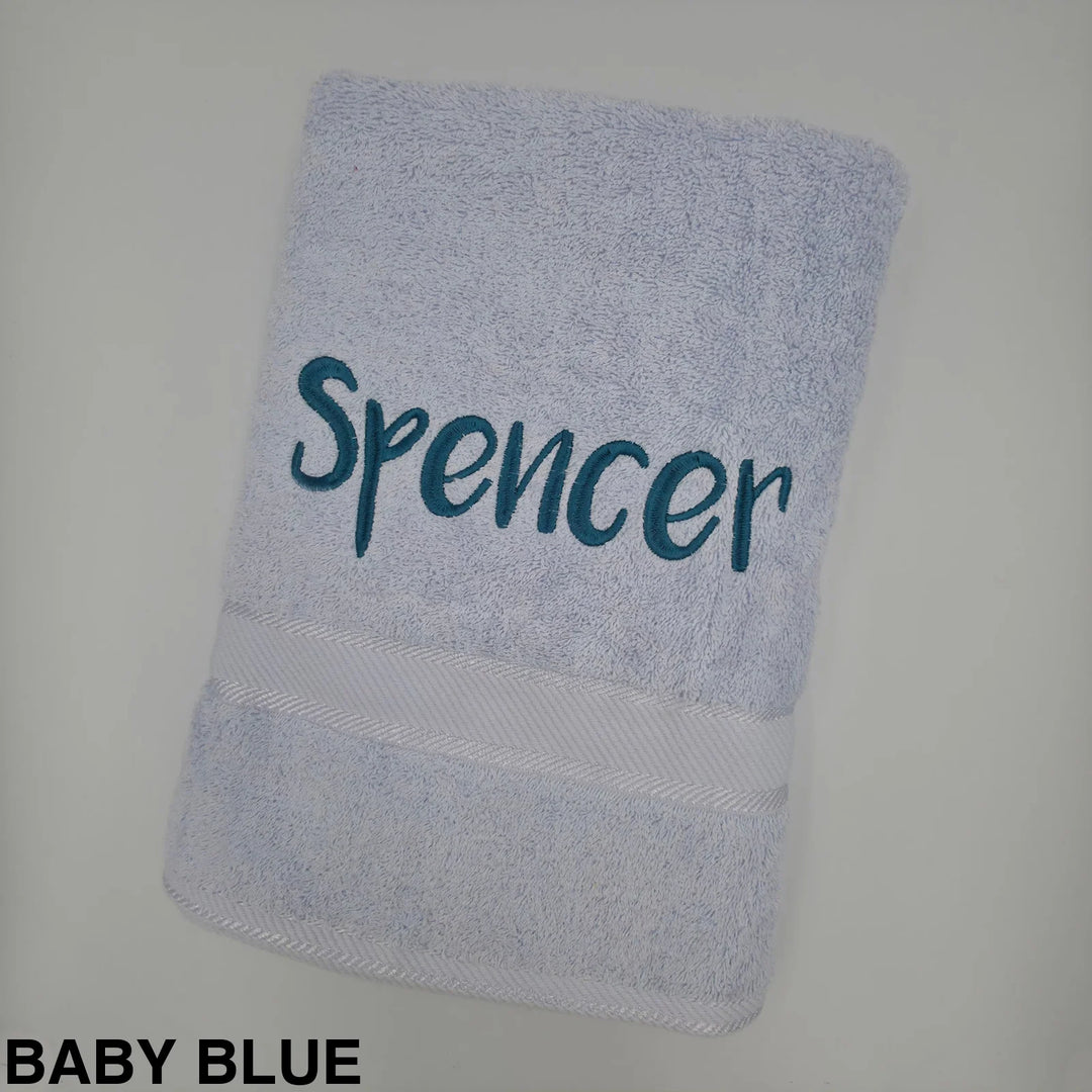 Personalised Kingtex Bath Towel Baby Blue ** PREORDER DUE 25/11/25 **