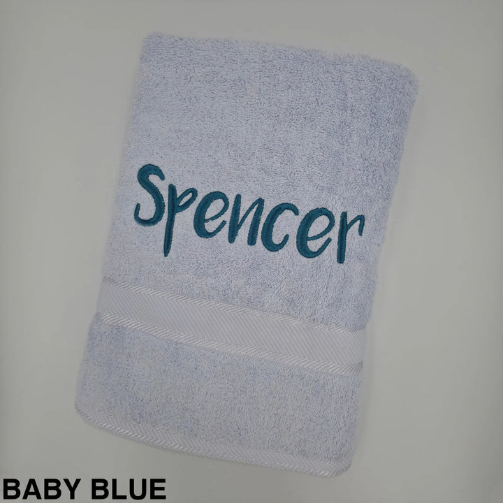 Personalised Kingtex Bath Towel Baby Blue ** PREORDER DUE 25/11/25 **