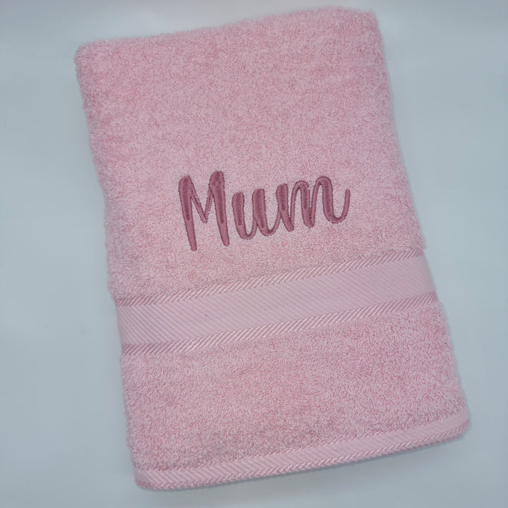 Personalised Bath Towel Light Pink