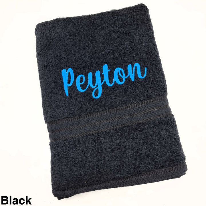 Personalised Bath Towel Black