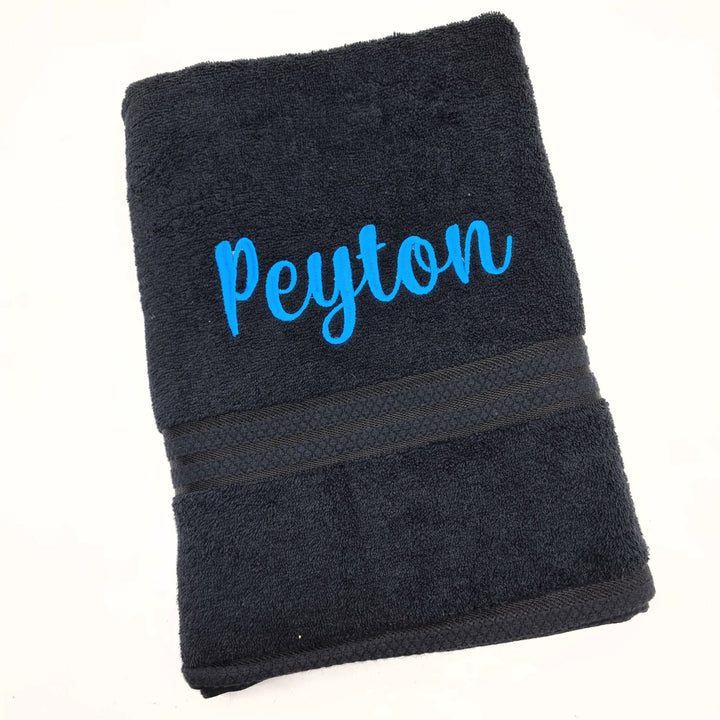 Personalised Bath Towel Black