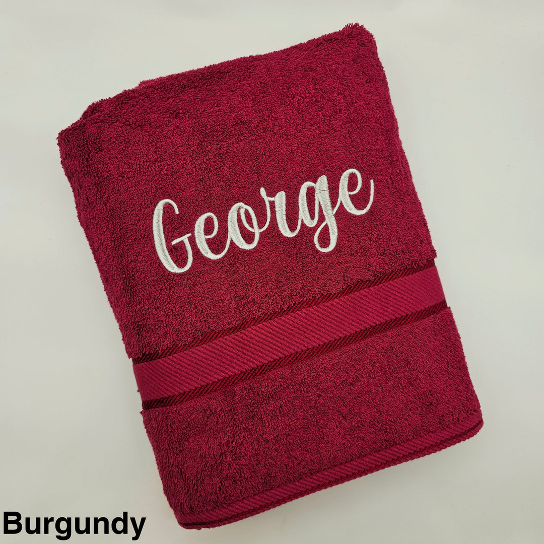 Personalised Kingtex Bath Towel Burgundy