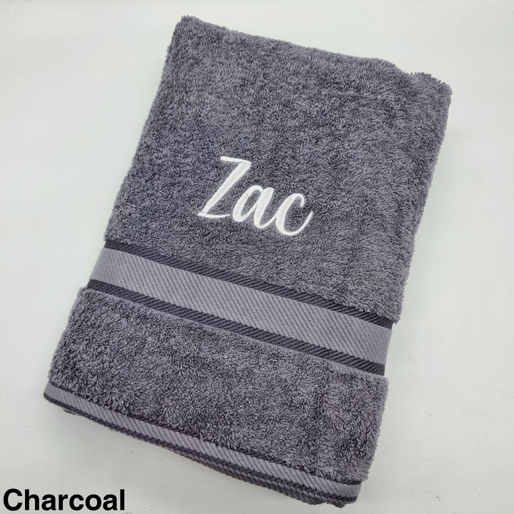 Personalised Bath Towel Charcoal