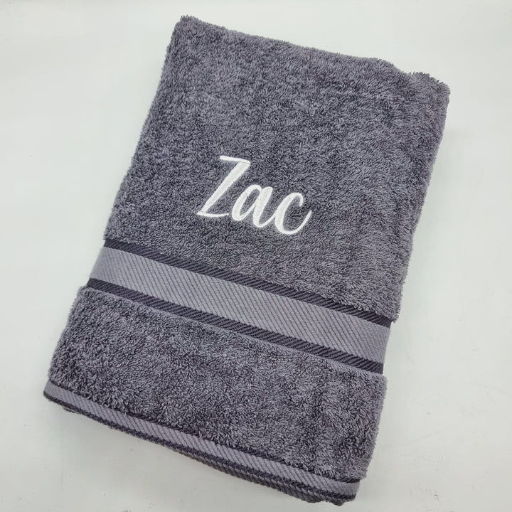 Personalised Bath Towel Charcoal