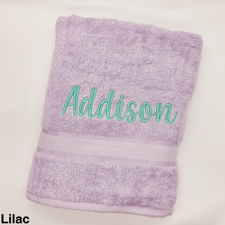 Personalised Bath Towel Lilac