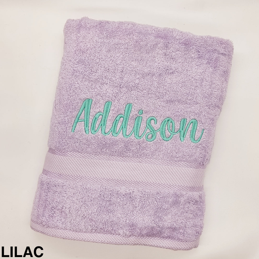 Personalised Bath Towel Lilac