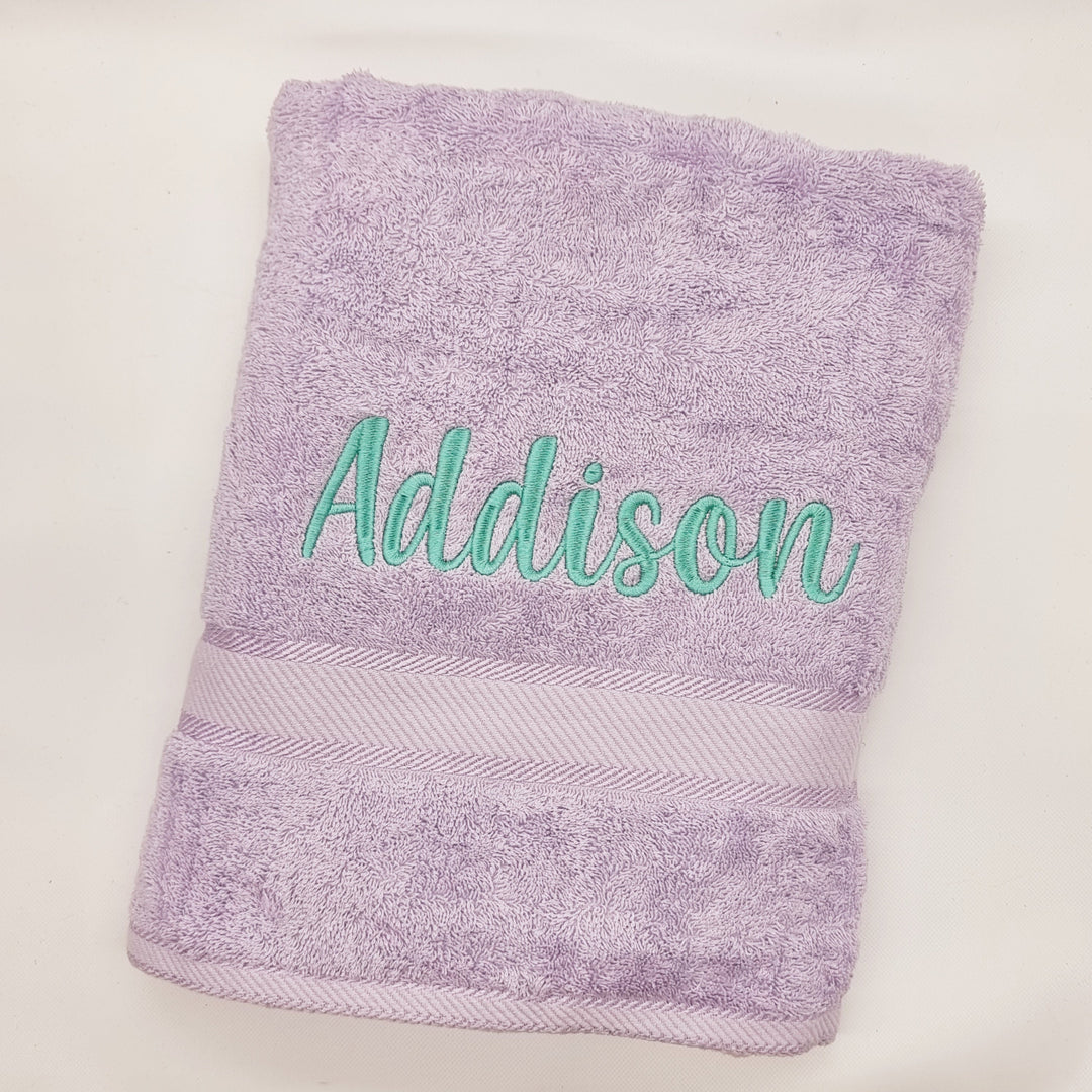 Personalised Bath Towel Lilac