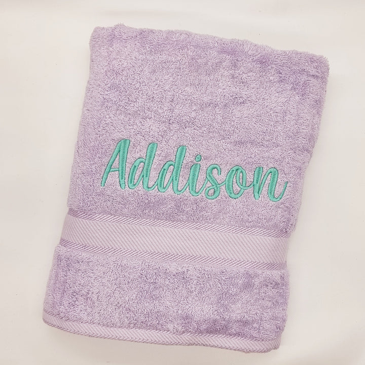 Personalised Bath Towel Lilac