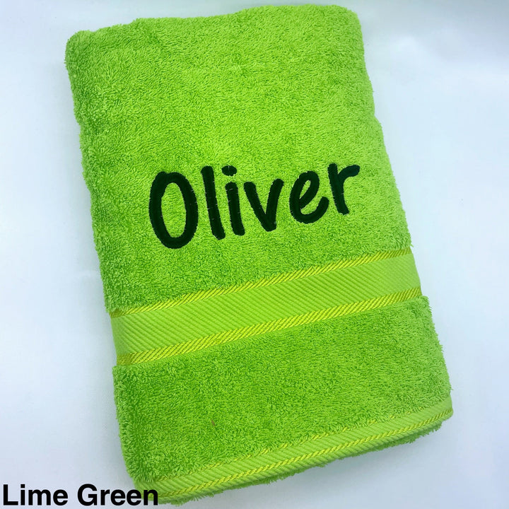 Personalised Kingtex Bath Towel Lime Green