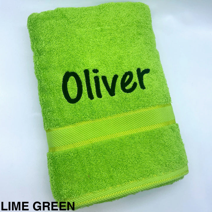Personalised Kingtex Bath Towel Lime Green