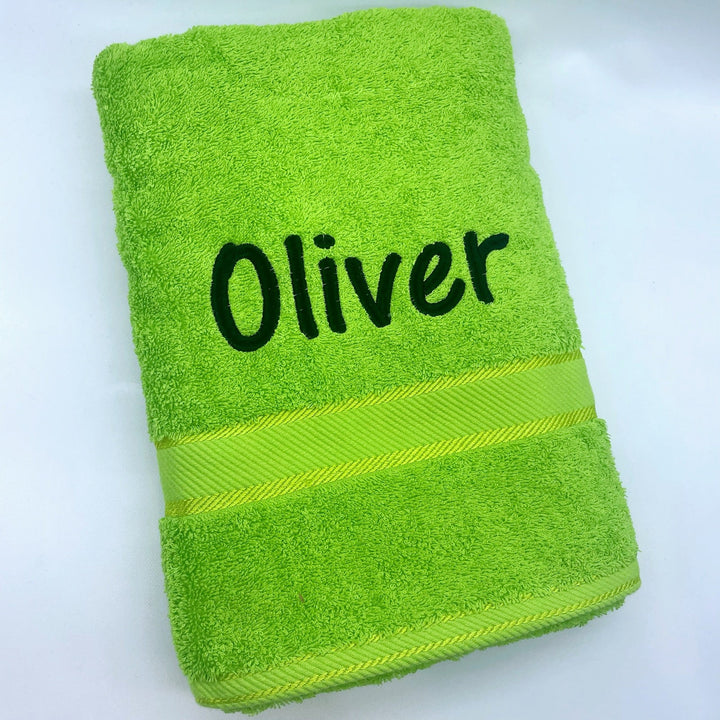 Personalised Kingtex Bath Towel Lime Green