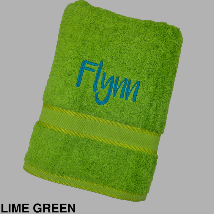 Personalised Kingtex Bath Towel Lime Green