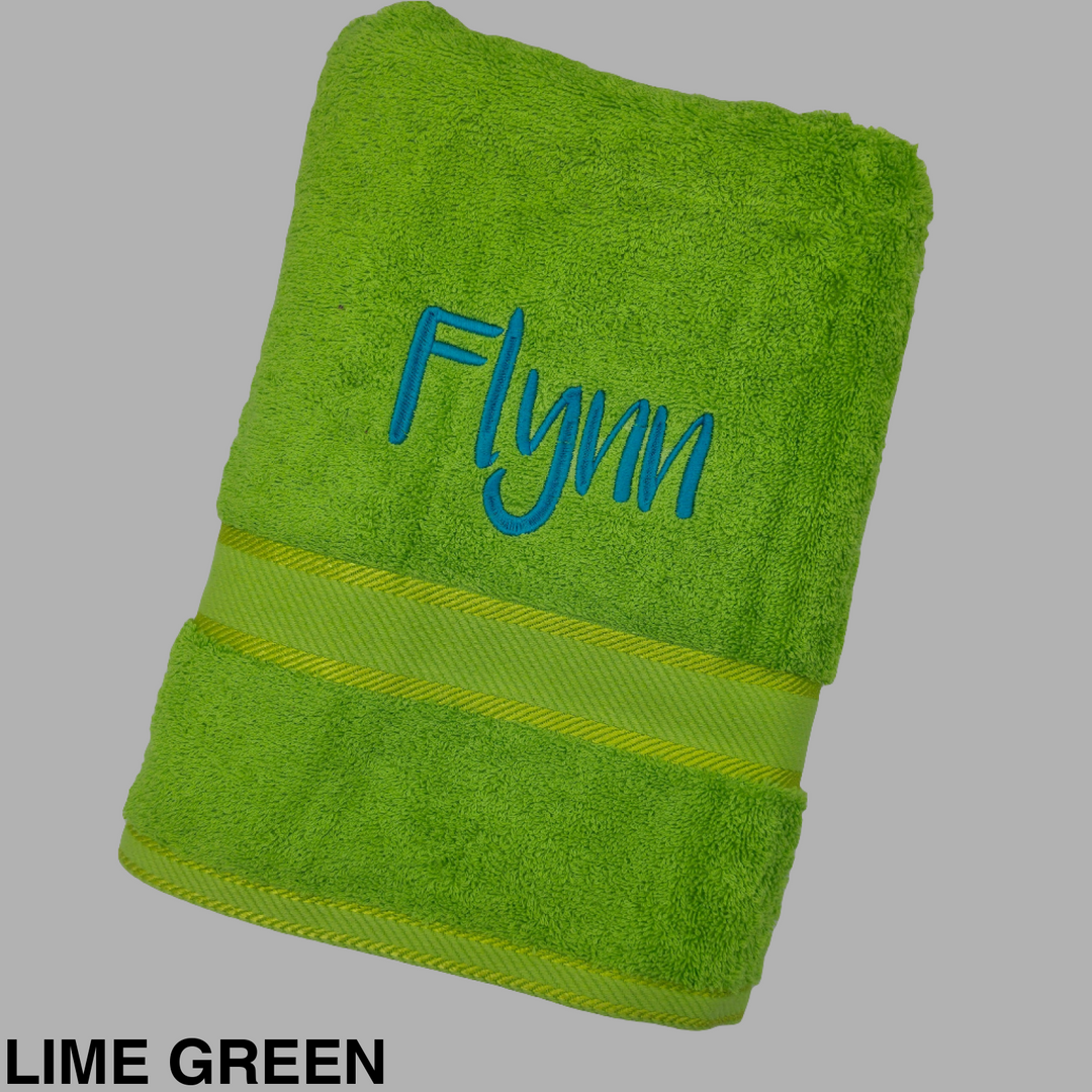 Personalised Kingtex Bath Towel Lime Green