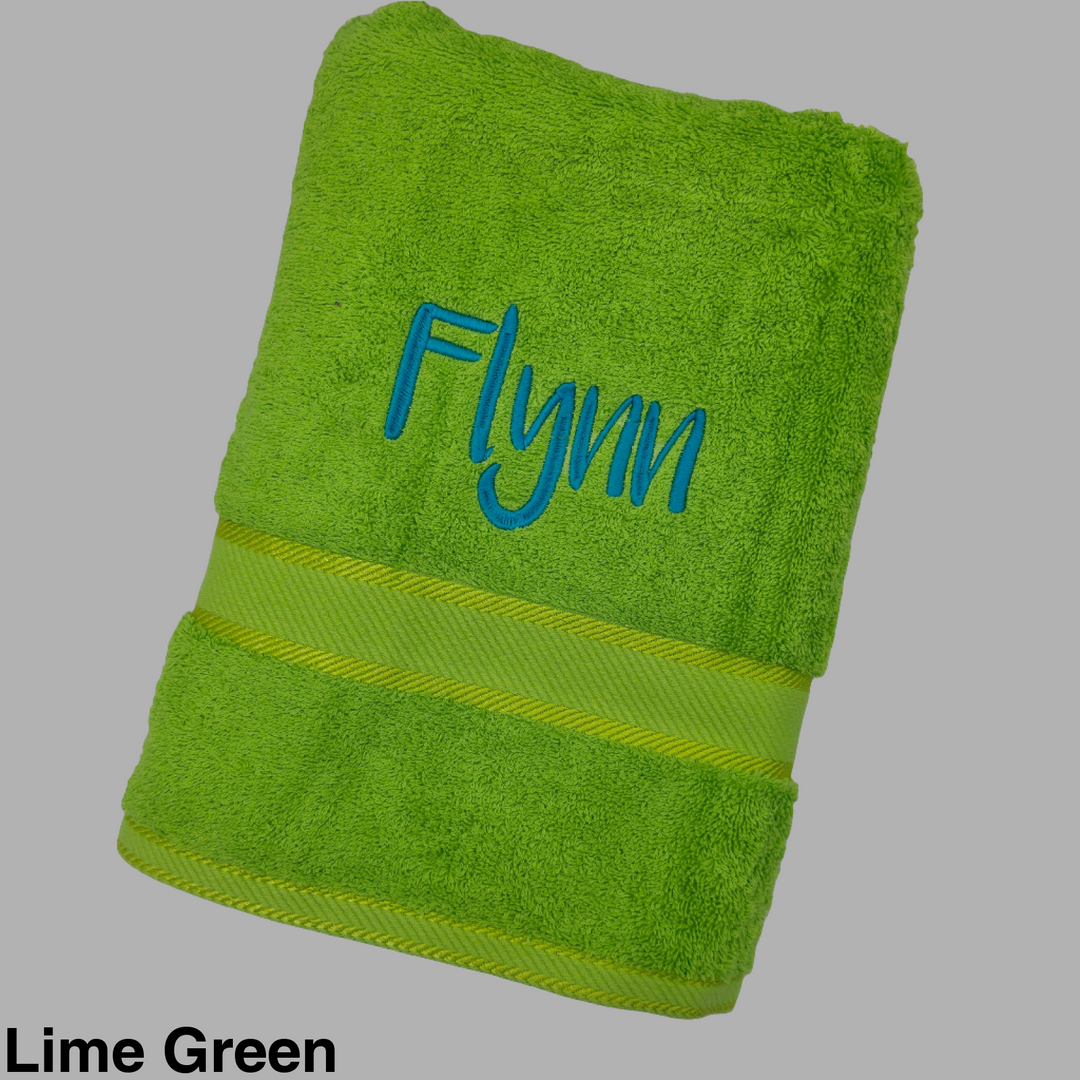 Personalised Kingtex Bath Towel Lime Green