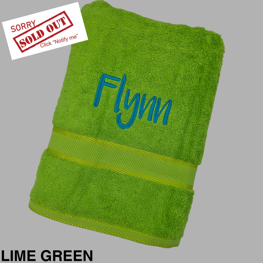 Personalised Kingtex Bath Towel Lime Green