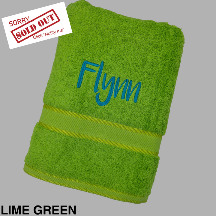 Personalised Kingtex Bath Towel Lime Green