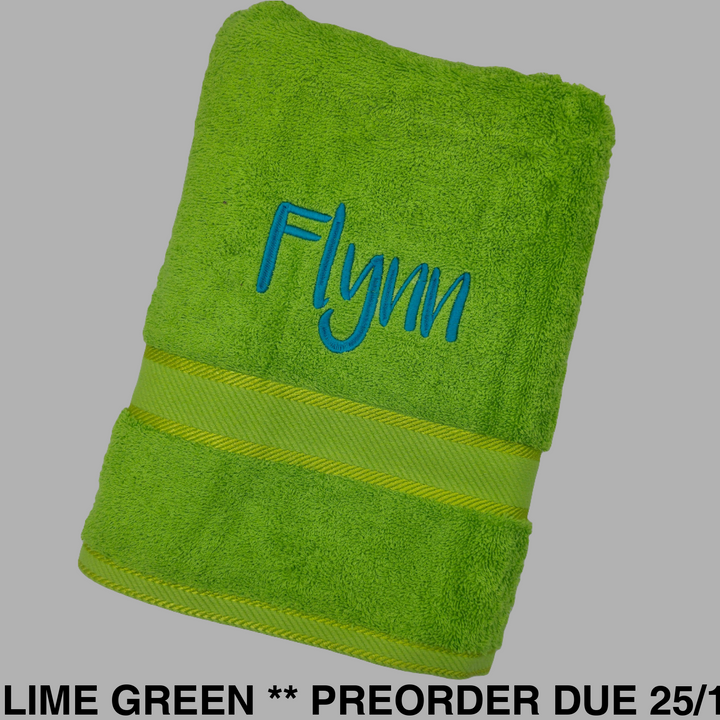 Personalised Kingtex Bath Towel Lime Green