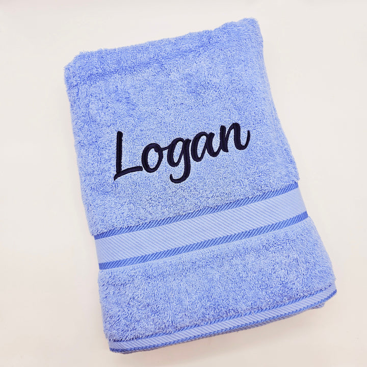 Personalised Kingtex Bath Towel Mid Blue