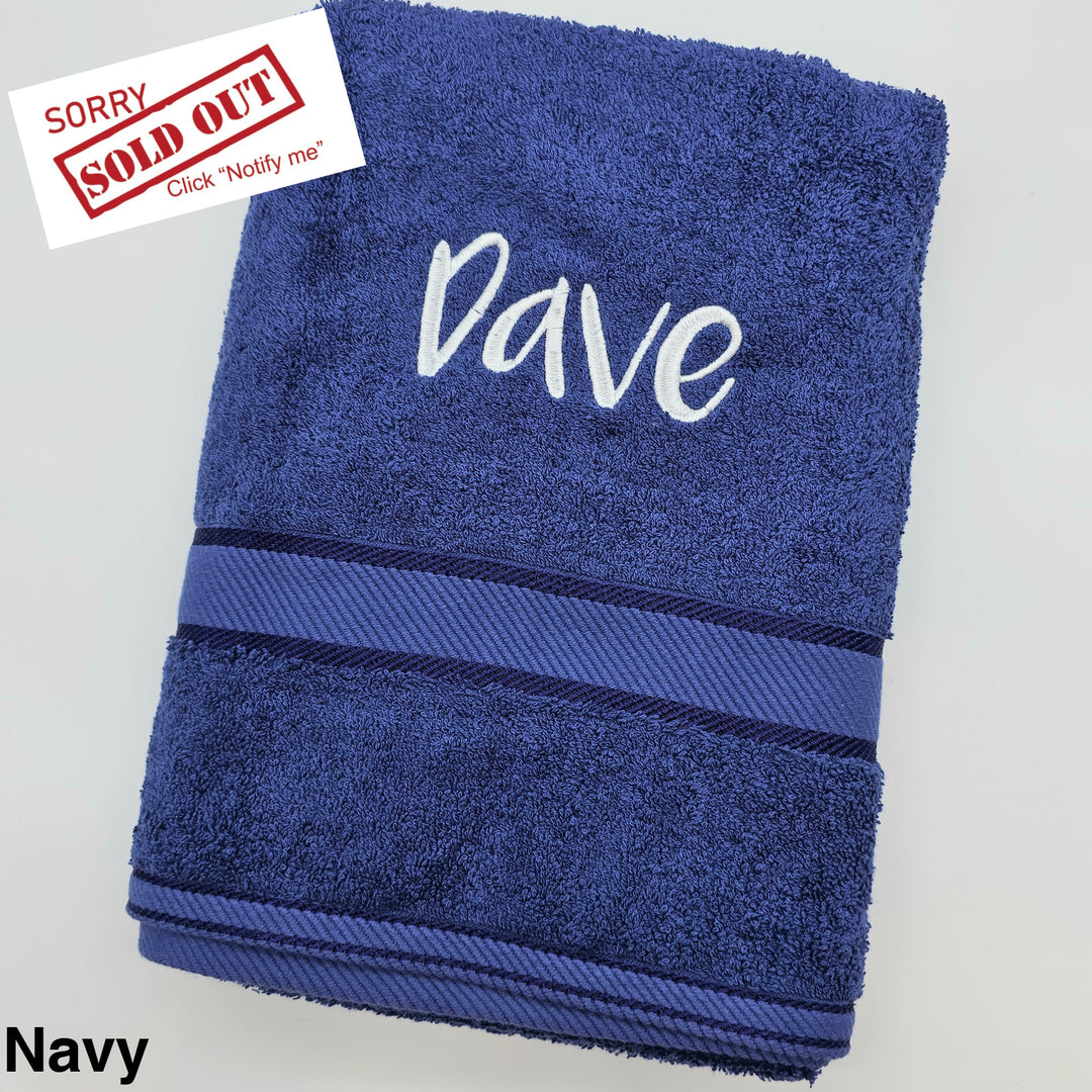 Personalised Kingtex Bath Towel Navy