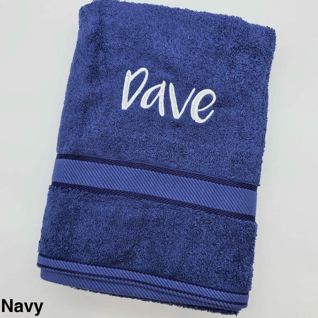 Personalised Kingtex Bath Towel Navy