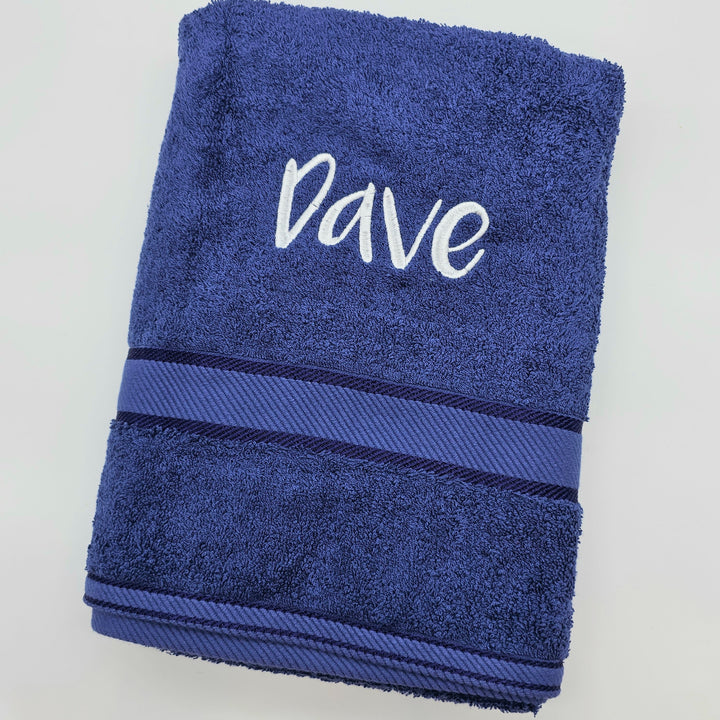 Personalised Kingtex Bath Towel Navy