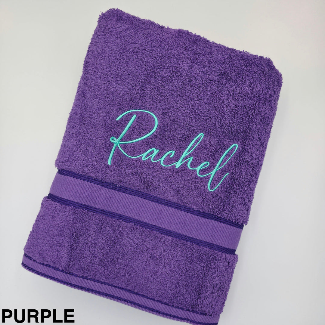 Personalised Kingtex Bath Towel Purple
