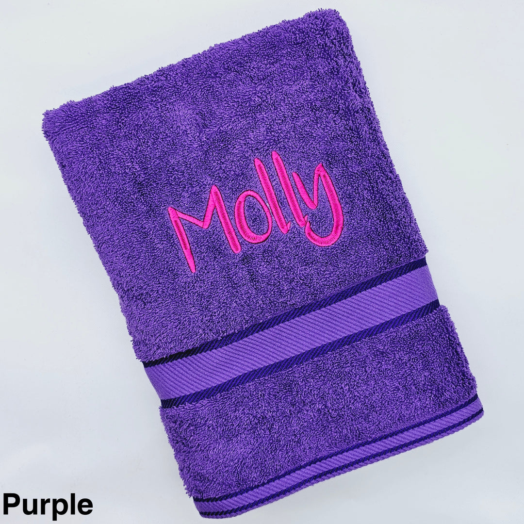 Personalised Kingtex Bath Towel Purple