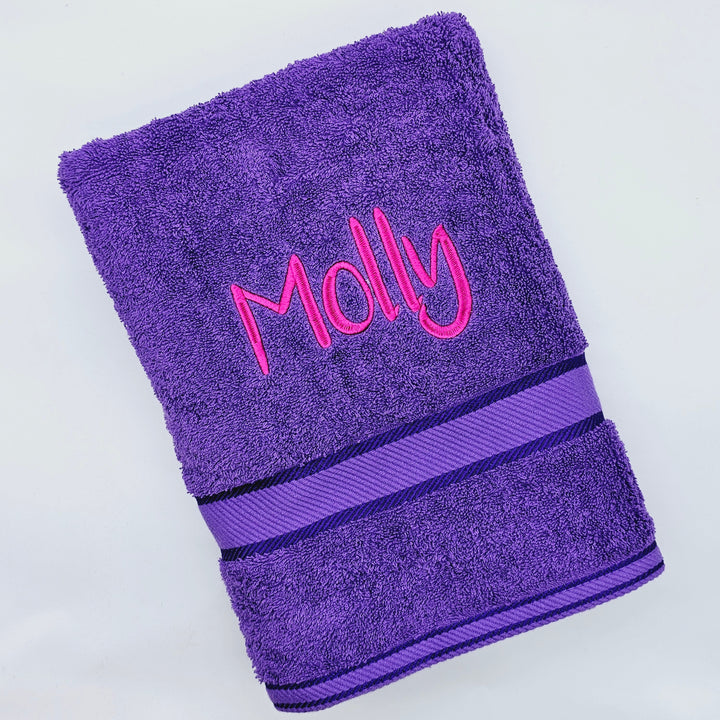 Personalised Kingtex Bath Towel Purple